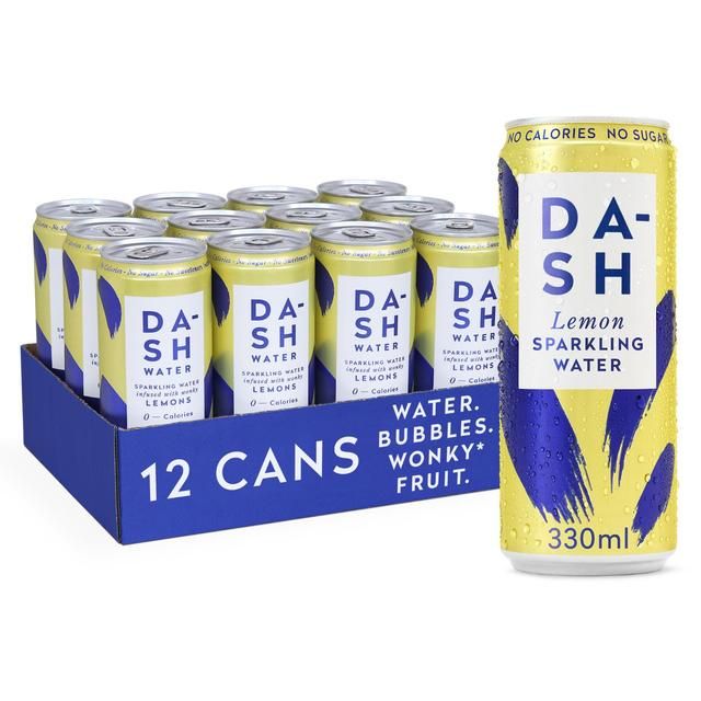 DASH Lemon Infused Sparkling Water 12 x 330ml