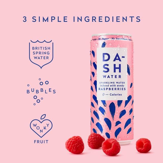 DASH Raspberry Infused Sparkling Water 12 x 330ml