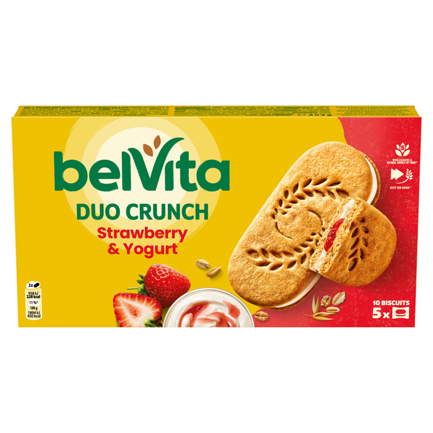 Belvita Breakfast Biscuits Duo Crunch Strawberry and Live Yogurt 5 Pack - McGrocer