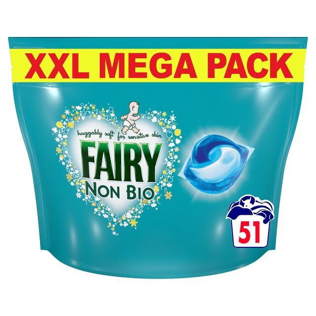 Fairy Non Bio Pods Washing Liquid Capsules for Sensitive Skin 51 Washes 51 per pack