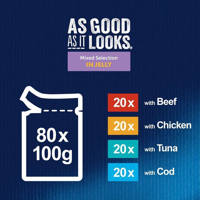 Felix As Good As it Looks Mixed Selection in Jelly Wet Cat Food 80 x 100g