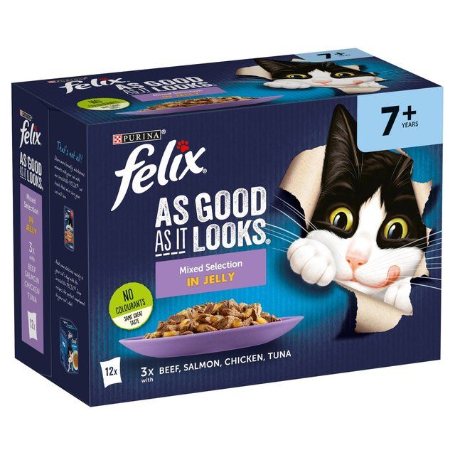 Felix As Good As it Looks Senior 7+ Mixed in Jelly Wet Cat Food 12 x 100g