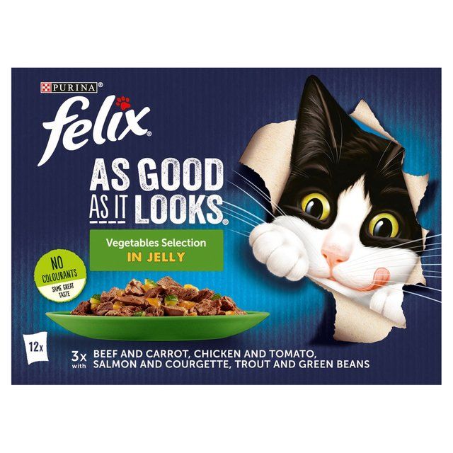 Felix As Good As it Looks Vegetable in Jelly Wet Cat Food 12 x 100g