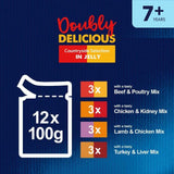 Felix Doubly Delicious 7+ Meaty Selection in Jelly Wet Cat Food 12 x 100g