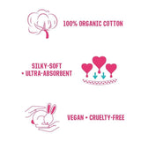 FLO Organic Non-Applicator Tampons Regular + Super Combo Pack 16 per pack