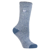 Heat Holders Lite Ladies Thin Winter Thermal Socks 4-8 UK Denim / Cream
