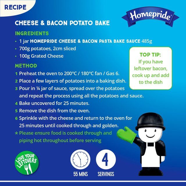 Homepride Cheese & Bacon Pasta Bake 485g