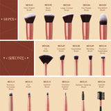 Livingandhome 16pcs Professional Makeup Brush Set- Black