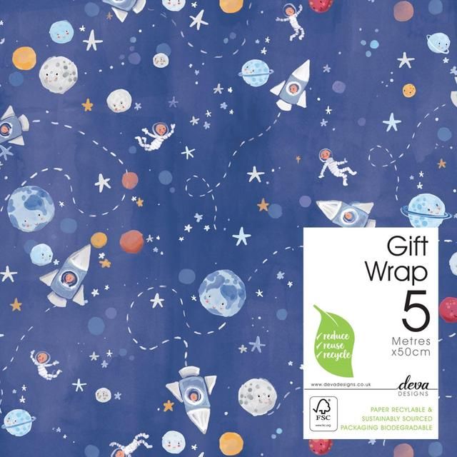 In Space Gift Wrap Roll 5m