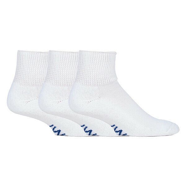 IOMI 3 Pairs Cotton Rich Cushioned Diabetic Socks 12-14 UK White