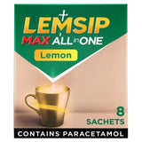 Lemsip Max All in One Lemon Sachets Paracetamol Cold Flu 8 per pack