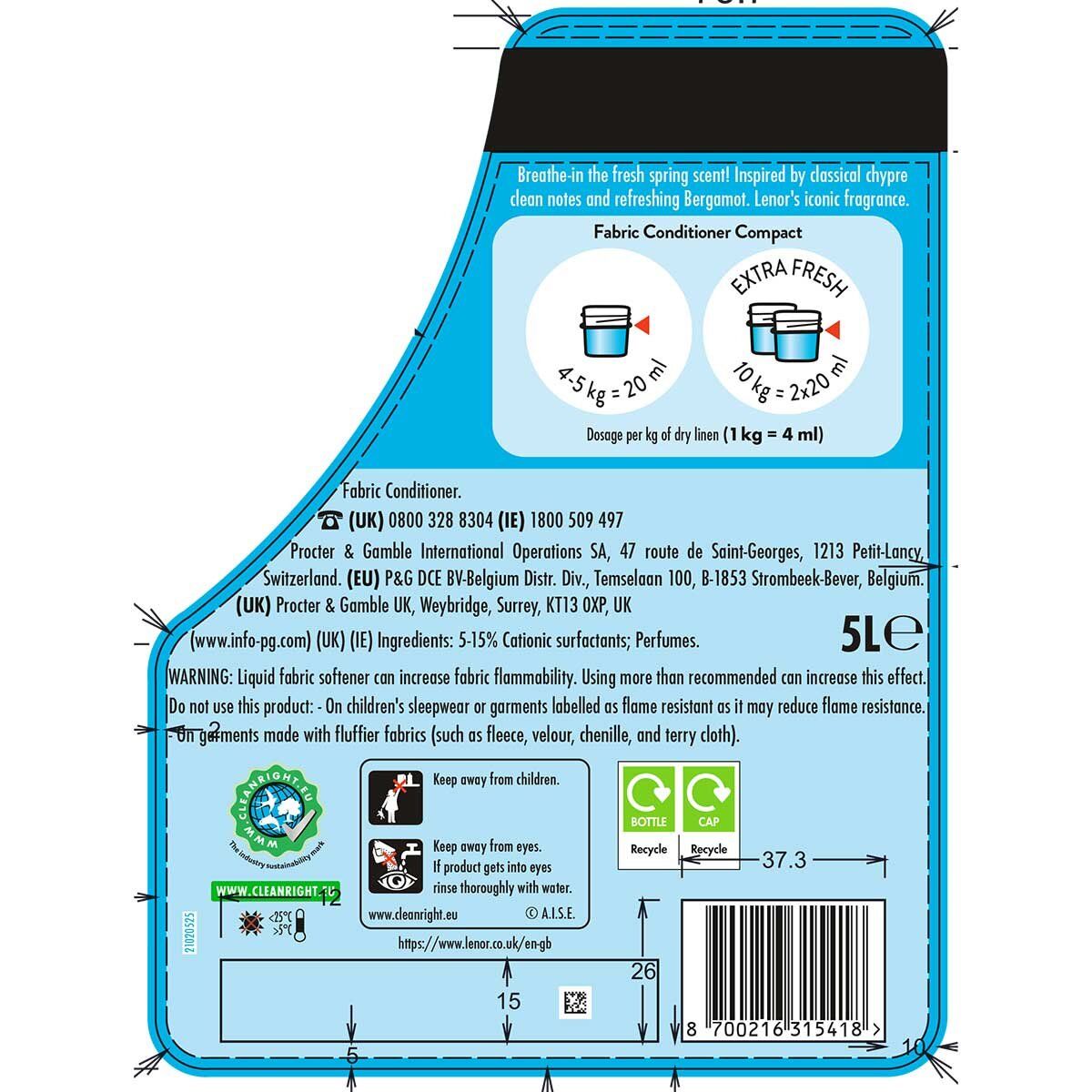 Lenor Fabric Conditioner Spring Awakening, 5L (250 Wash)