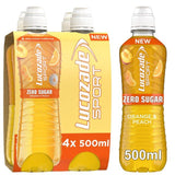 Lucozade Sport Drink Zero Sugar Orange & Peach 4 x 500ml
