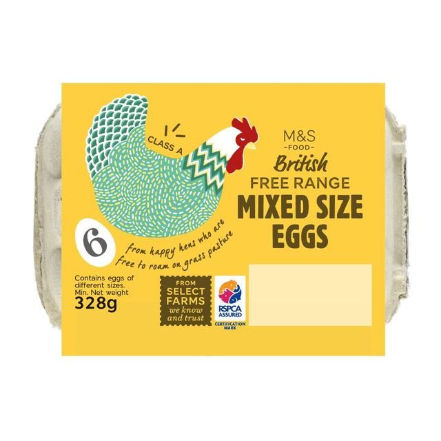 M&S Free Range Mixed Size Eggs 6 per pack