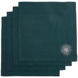 M&S Snowflake Dark Green Embroidered Napkins 4 per pack