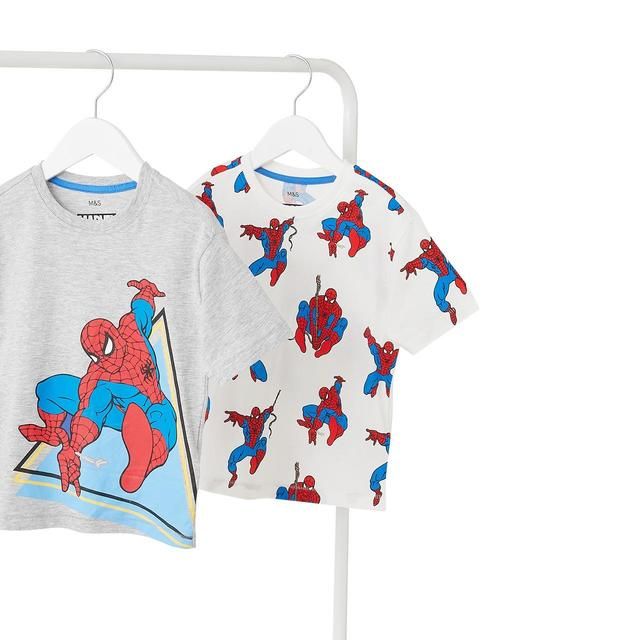 M&S Spiderman T-Shirt 2 Pack 4-5 Years 2 per pack
