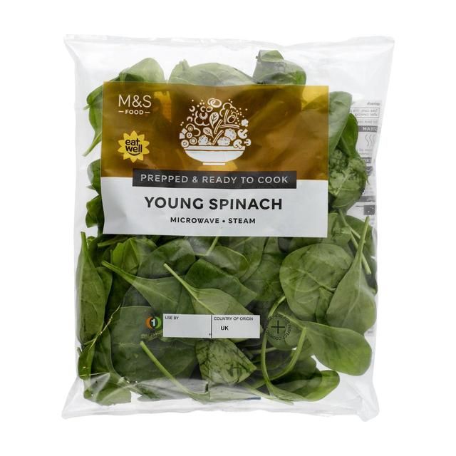 M&S Young Spinach Washed & Ready to Cook 80g