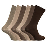 Chaussettes côtelées respirantes en bambou pour homme (6 paires) (pointures UK 6-11)