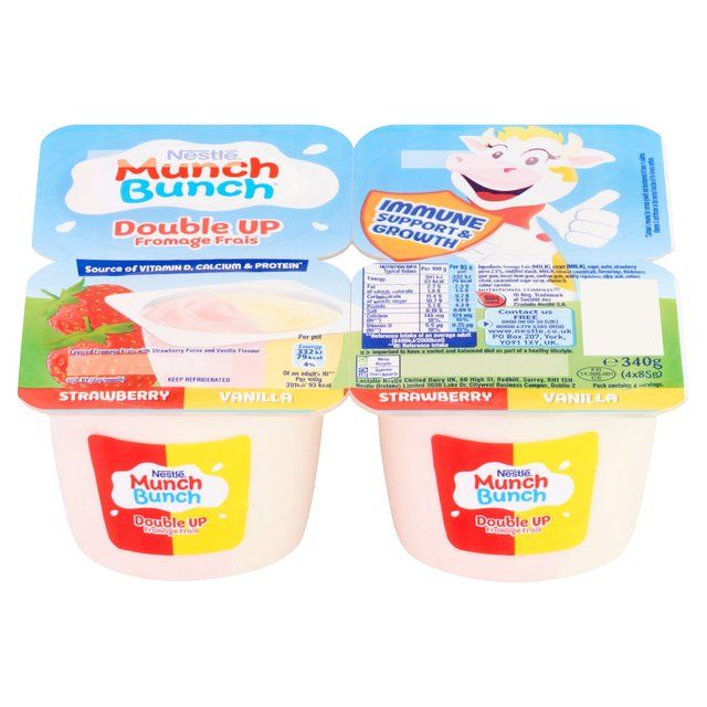 Munch Bunch Double Up Fromage Frais Strawberry & Vanilla 4 x 85g