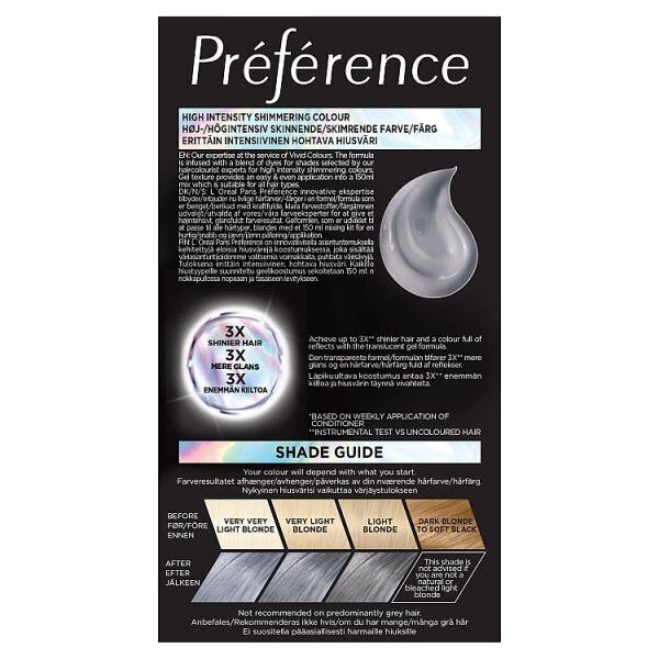 Preference Vivids (Colorista) Hair Dye Silver Grey 10.11