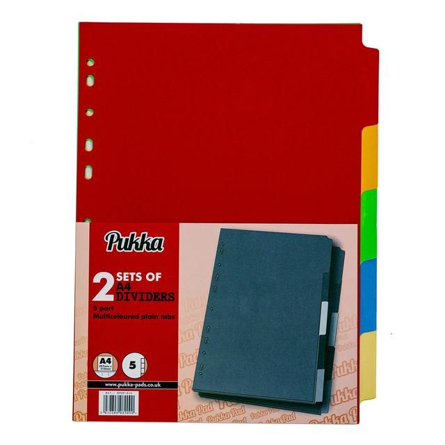 Pukka Pad Brite A4 5 Part Divider (2pack) 10 per pack