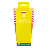 Rainbow Recyclable Paper Party Cups 8 per pack