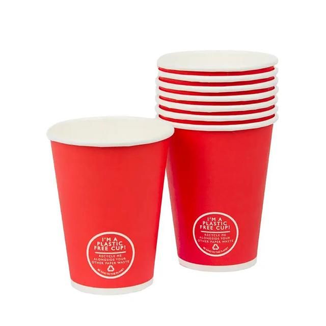 Red Recyclable Paper Party Cups 8 per pack