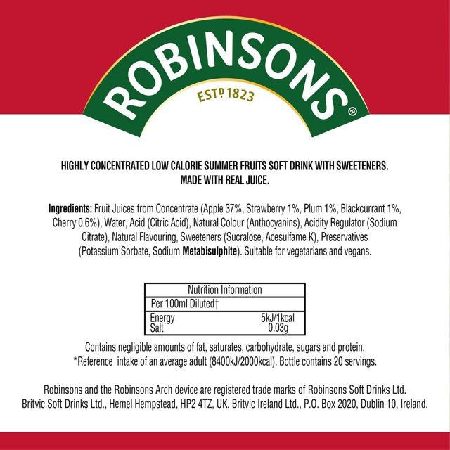 Robinsons Mini Summer Fruits No Added Sugar 66ml