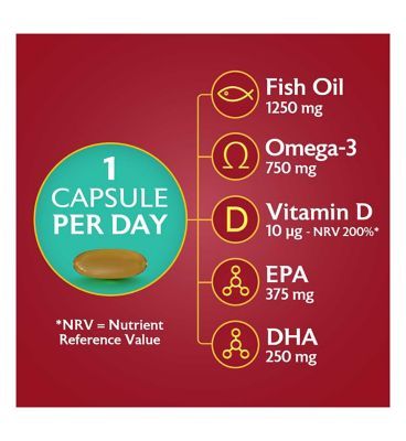 Seven Seas Omega-3 Fish Oil Extra Strength with Vitamin D 30 Capsules