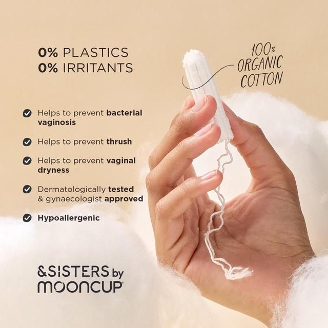 &SISTERS by Mooncup Gynaecologist Approved Non-Applicator Tampons Medium 16 per pack