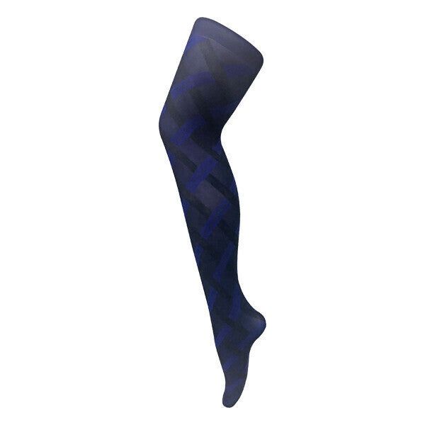 Sock Snob Ladies 80 Denier Opaque Patterned Tights 8-14 UK Cable Blue