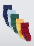 Chaussettes à revers en coton biologique John Lewis Baby, lot de 5
