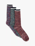 Chaussettes hautes en coton riche, teintes effet chiné, John Lewis, lot de 3, multicolores
