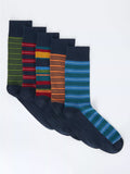 Chaussettes rayées John Lewis, lot de 5, multicolores