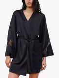 Peignoir kimono en satin Chantelle Orchids