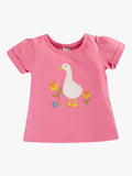 Frugi Baby Eva Applique T-shirt en coton biologique Hibiscus