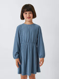 Robe plissée John Lewis ANYDAY pour enfants, bleue