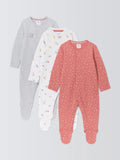 Pyjama bébé éléphant à étoiles John Lewis, lot de 3, multicolore