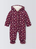Combinaison de neige John Lewis Baby Bunny à motifs d'animaux, violette