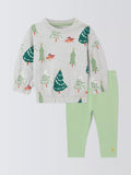 Ensemble sweat-shirt et legging John Lewis Baby Trees and Fox, multicolore