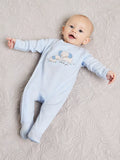 Mini Cuddles Baby Elephant Wrap Sleepsuit, Blue - McGrocer