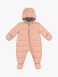 Combinaison de ski à capuche Petit Bateau Baby à imprimé floral, rose/multicolore