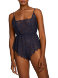 Coco de Mer Beatrice Teddy en dentelle, bleu marine