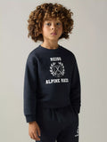 Sweat-shirt Reiss Kids' Elias Alpine Races, bleu marine/blanc cassé