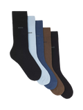 Chaussettes courtes à logo BOSS, lot de 5, bleu/multicolore