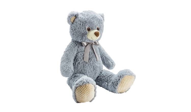 100cm Bear Soft Toy - Grey - McGrocer