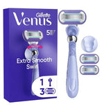 Gillette Venus Razor Extra Smooth Swirl 5 Blade Womens Razor  3 Razor Blades  Shower Hook
