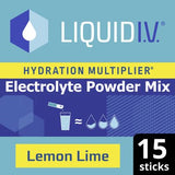Liquid IV Hydration Multiplier Electrolyte Powder Mix Lemon Lime 15 Sachets