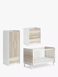 Lit bébé Boori Natty avec matelas, armoire Neat et commode 3 tiroirs Neat, blanc/chêne