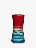 Vase sablier en faïence Poole Pottery Horizon, H24 cm, rouge/multicolore